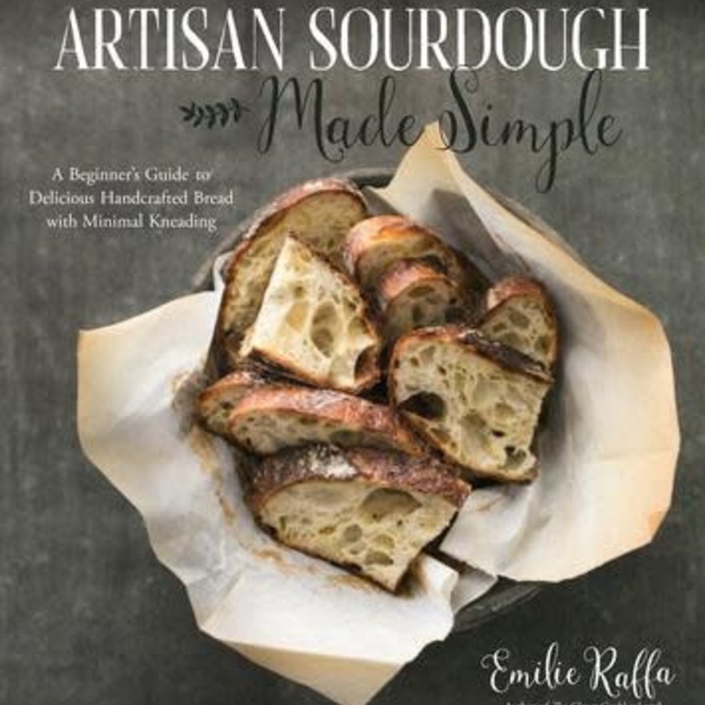 This is the cover of the book called Artisan Sourdough Made Simple by Emilie Raffa. Making sourdough bread at home is one of the best ways to live a plastic-free life