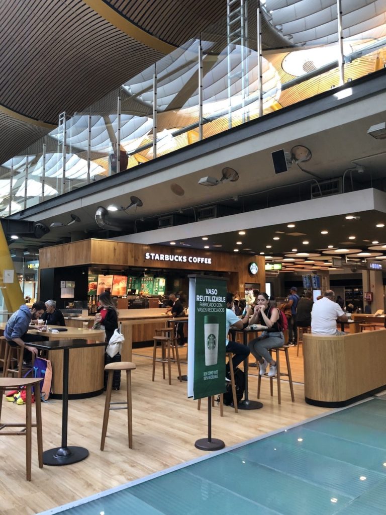 A picture of a Starbucks in spain.